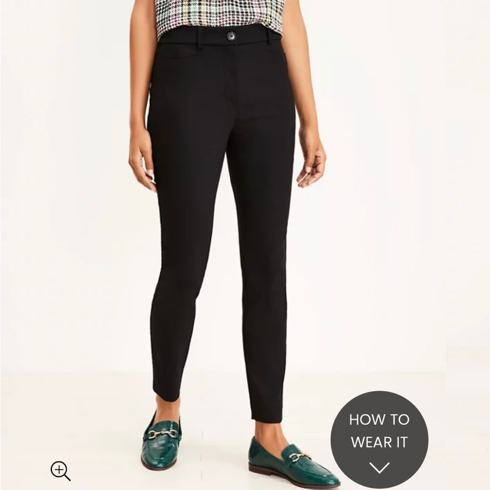 Loft Sutton Skinny Pants, Black, Size 14